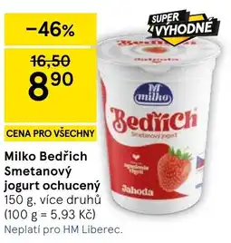 Tesco Milko Bedřich Smetanový jogurt ochucený nabídka