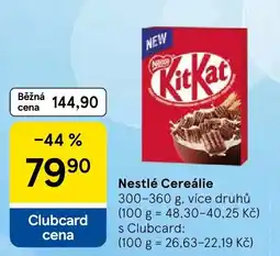 Tesco Nestlé Cereálie nabídka