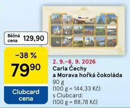 Tesco Carla Čechy a Morava hořká čokoláda nabídka