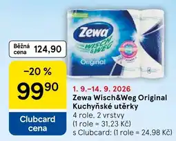 Tesco Zewa kuchyňské utěrky nabídka