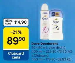 Tesco Dove Deodorant nabídka