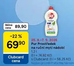 Tesco Pur Prostředek na ruční mytí nádobí nabídka