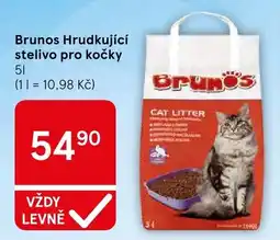 Tesco Brunos hrudkující stelivo pro kočky nabídka