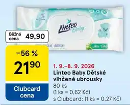 Tesco Linteo Baby Dětské vlhčené ubrousky nabídka