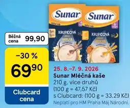 Tesco Sunar Mléčná kaše nabídka