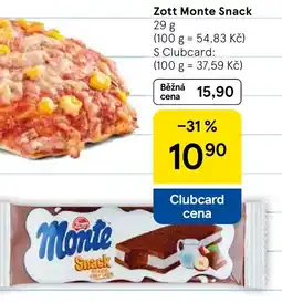 Tesco Zott Monte Snack nabídka