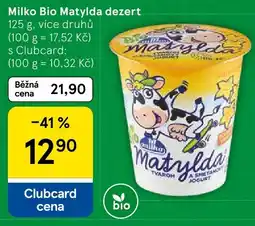 Tesco Milko Bio Matylda dežert nabídka