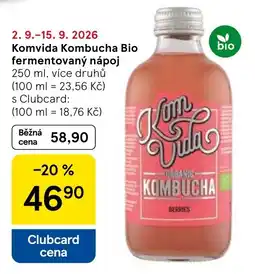 Tesco Komvida kombucha bio nabídka