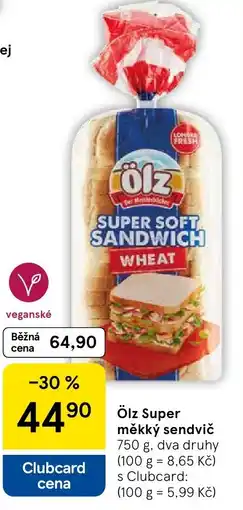 Tesco Ölz super měkký sendvič nabídka
