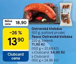 Tesco Tesco ostravská klobása nabídka