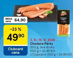 Tesco Chodura Párky nabídka