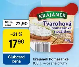 Tesco Krajánek Tvarohová pomazánka s pažitkou nabídka