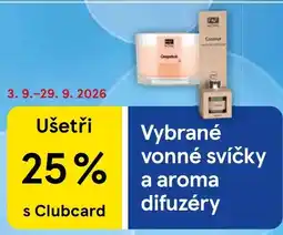 Tesco Vybrané vonné svíčky a aroma difuzéry nabídka