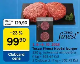 Tesco Tesco Finest Hovězí burger nabídka