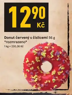 Žabka Donut červený s číslicemi nabídka