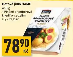 Žabka Hamé plněné bramborové knedlíky se zelím nabídka