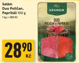 Žabka Krahulik salám duo poličan a paprikáš nabídka