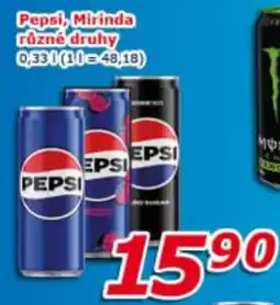ESO MARKET Pepsi, Mirinda různé druhy nabídka