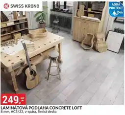 Baumax Swiss Krono laminátová podlaha concrete loft nabídka