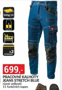 Baumax Pracovni Kalhoty Jeans stretch blue nabídka