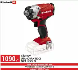Baumax Einhell Rázový utahovák TE-CI 18/1 Li-SOLO nabídka
