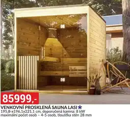 Baumax Lasi venkovní prosklená sauna nabídka