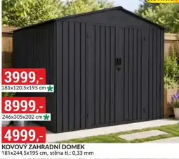 Baumax Kovový zahradní domek nabídka