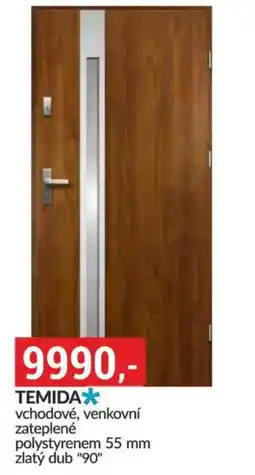 Baumax Temida vchodové venkovní zateplené polystyrenem 55 mm zlatý dub "90" nabídka