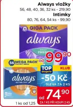 TOP drogerie Always intimky nabídka
