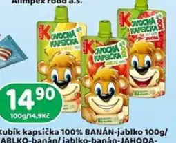 Brněnka Kubík kapsička 100% BANÁN-jablko nabídka