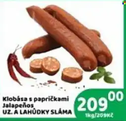 Brněnka Sláma klobása s papričkami jalapeños nabídka