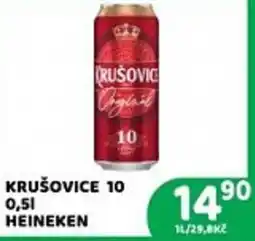 Brněnka Heineken Krušovice 10 nabídka