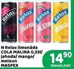 Brněnka Relax limonáda cola malina/jahoda/mango/meloun nabídka