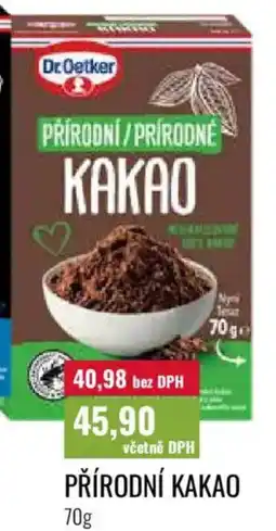 Ratio Dr.Oetker přírodní kakao nabídka