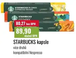 Ratio Starbucks kapsle nabídka