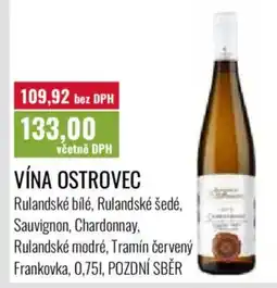 Ratio Vína ostrovec nabídka