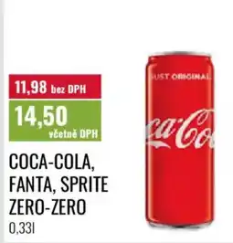 Ratio Coca-Cola, Fanta, Sprite Zero-Zero nabídka