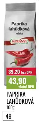 Ratio Kotanyi Paprika lahůdková nabídka