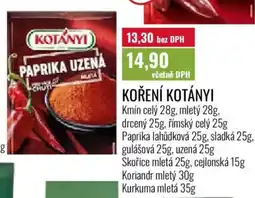 Ratio Koření Kotányi nabídka