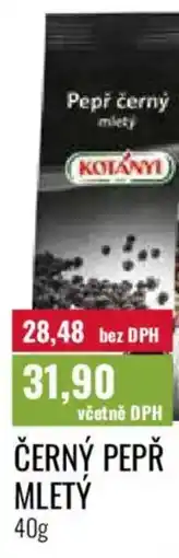 Ratio Kotányi černý mletý nabídka