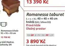Nábytkáři Čech a Moravy Romanessa taburet nabídka