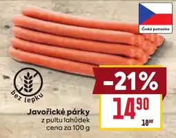 Billa Javořické párky nabídka