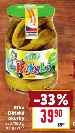 Billa Efko Dětské okurky nabídka
