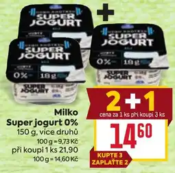 Billa Milko Super jogurt 0% nabídka