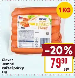 Billa Clever jemné kuřecí párky nabídka