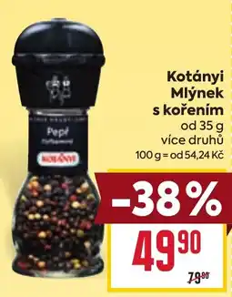 Billa Kotányi mlýnek s kořením nabídka
