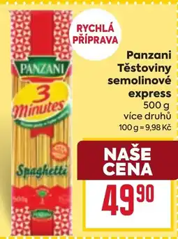 Billa Panzani těstoviny semolinové express nabídka