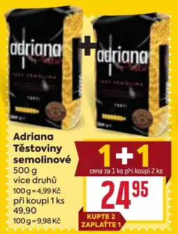 Billa Adriana těstoviny semolinové nabídka