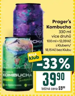 Billa Prager's Kombucha nabídka