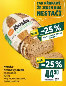 Billa Kvasko kmínový chléb nabídka